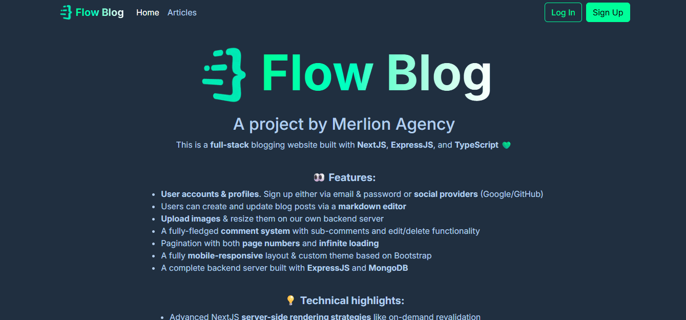 Flow Blog screenshot