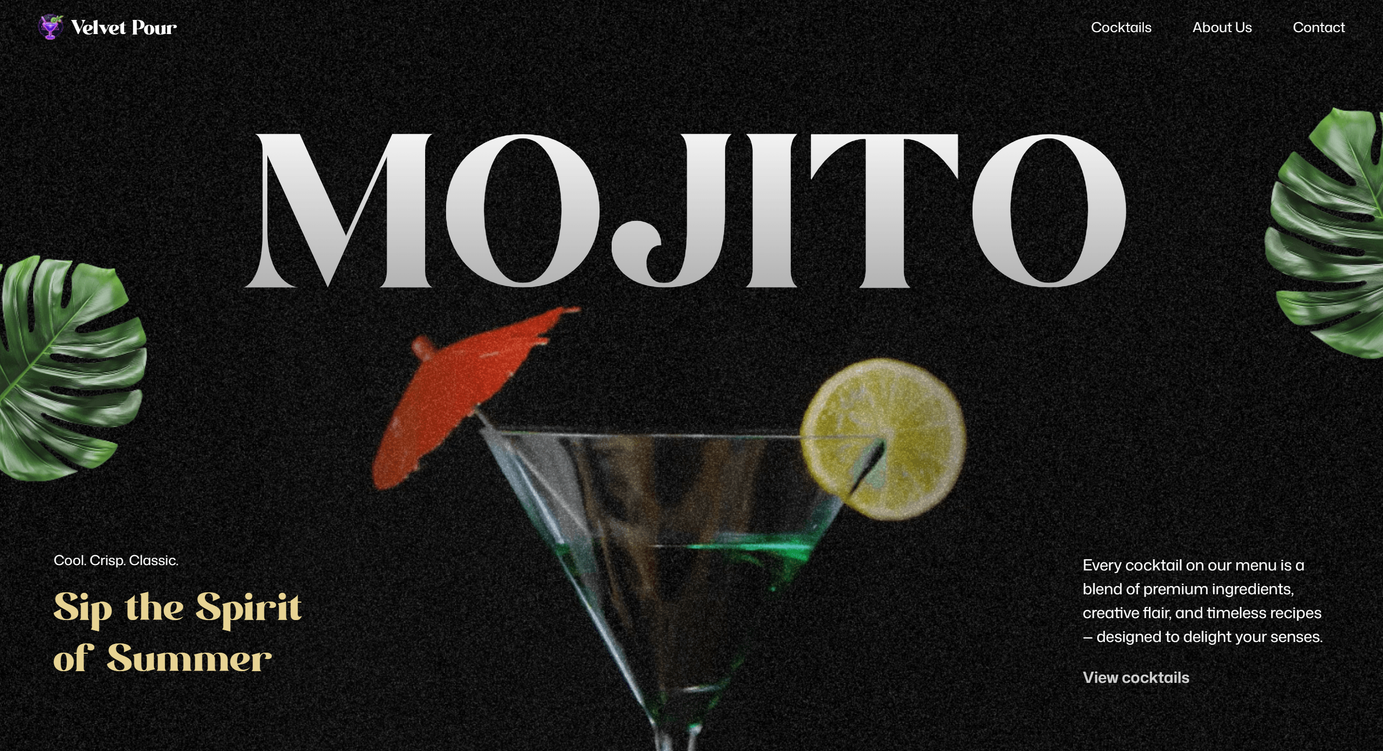 Cocktail Landing Page preview